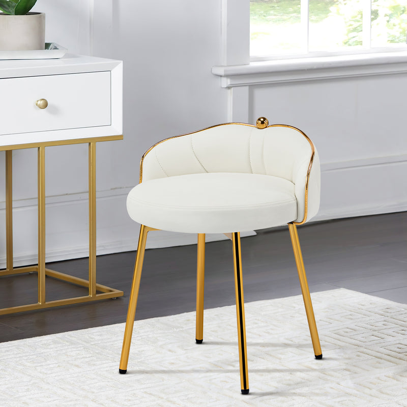 Furniliving Cute Vanity Chair With Golden Legs