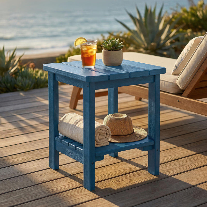 Furniliving 2-Layer Square Outdoor Side Table