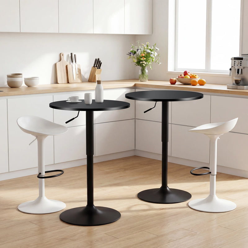 Furniliving Modern Round Side Table Adjustable Height Bar Table