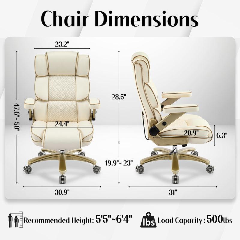 Heavy Duty Leather Ofifice Chair with 5D Armrests Comfortable Seat