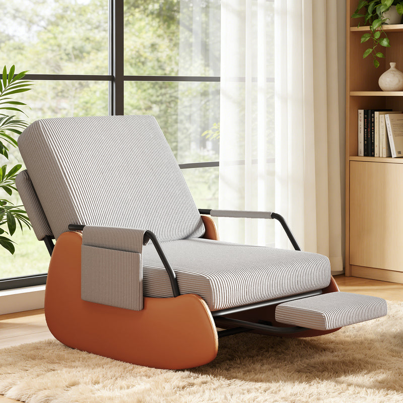 Upholstered Nursery Glider Chair with Adjustable Recline & Retractable Footrest