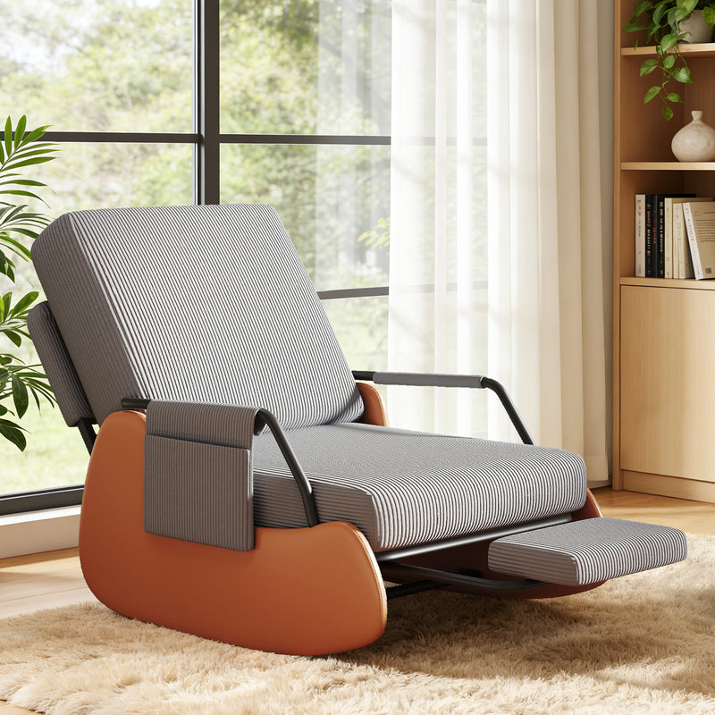 Upholstered Nursery Glider Chair with Adjustable Recline & Retractable Footrest