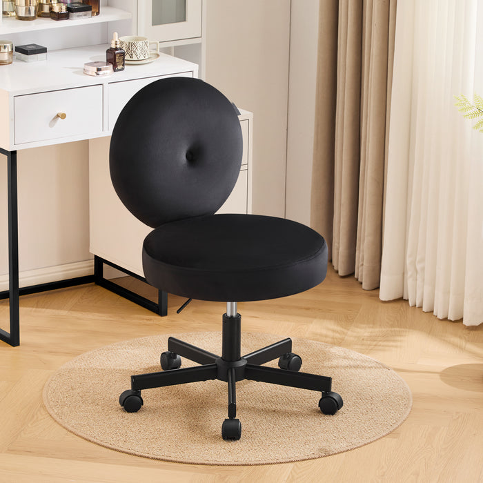 Velvet Vanity Chair with Casters