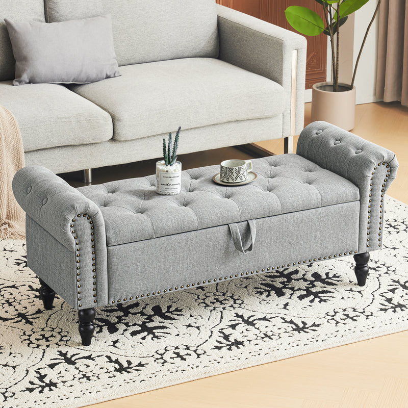 Zakhar Button Tufted Storage Bedroom Bench