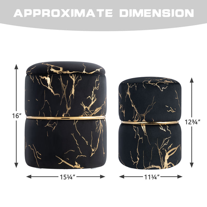 Sena velvet storage ottoman