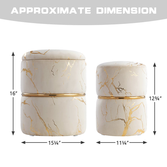 Sena velvet storage ottoman