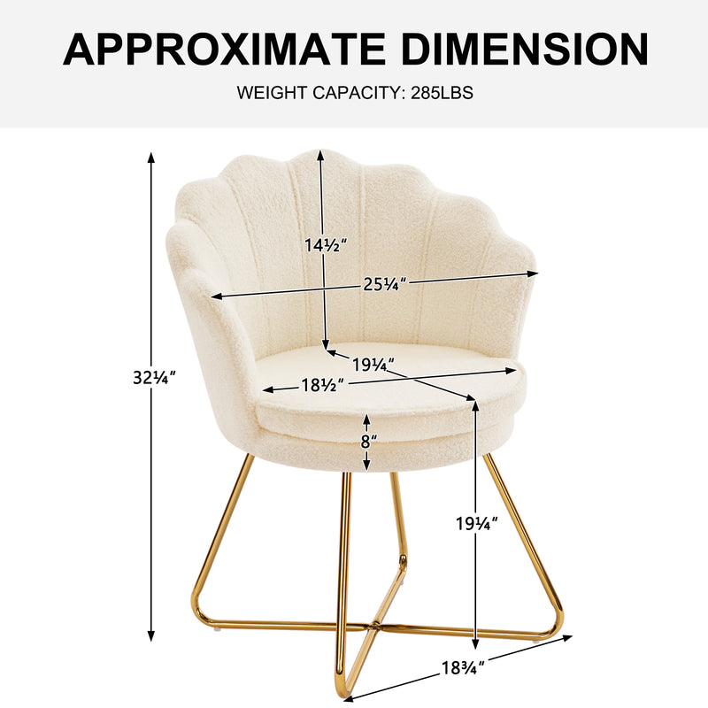 Shell-Shaped Swivel Vanity Chair