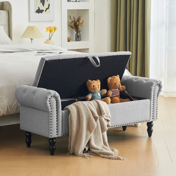 Zakhar Button Tufted Storage Bedroom Bench