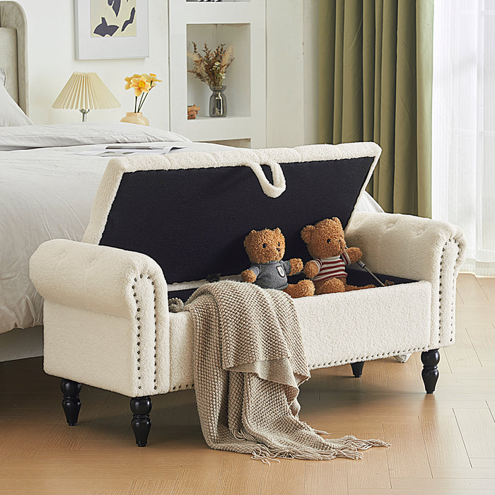 Zakhar Button Tufted Storage Bedroom Bench