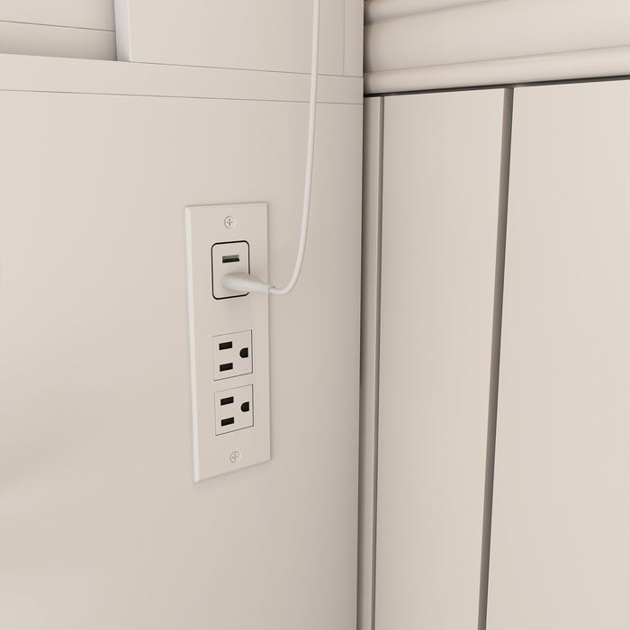 Vanity Table with Mirror & Adjustable LED Lights, Power Outlet, Hairdryer Holder & Stool – Compact Dressing Desk for Small Bedrooms