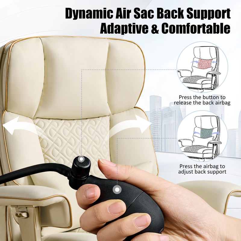Furniliving Modern Big Tall Executive Office Chair Pu Leather Office Desk Chair With Footrest