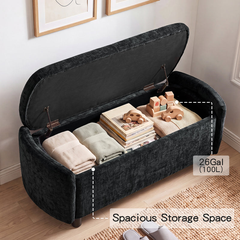 46.5‘’ Chenille Storage Bench