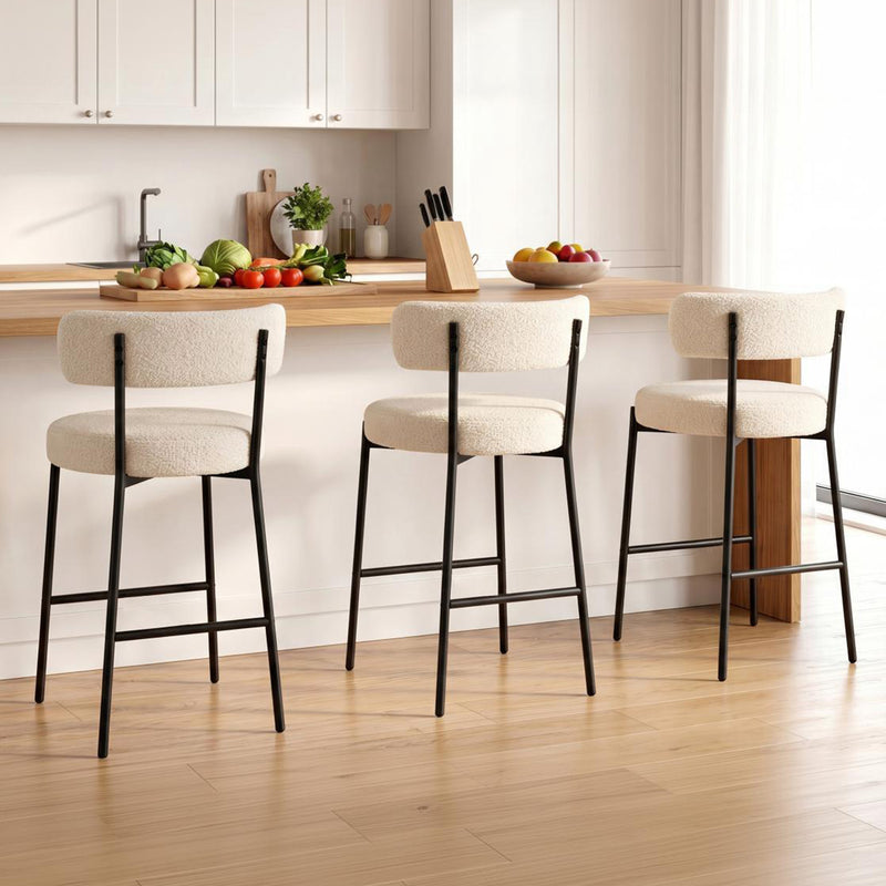 38’’ Upholstered Bar Chairs With Curved Backrest Set Of 2