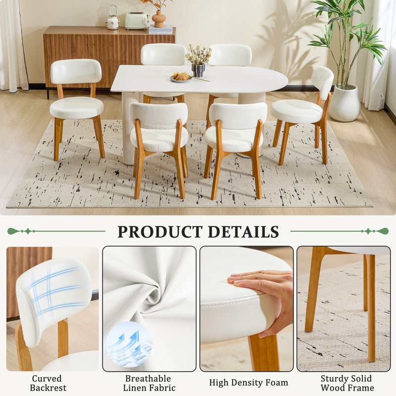 Dining Chair Set of 2, SOLID WOOD