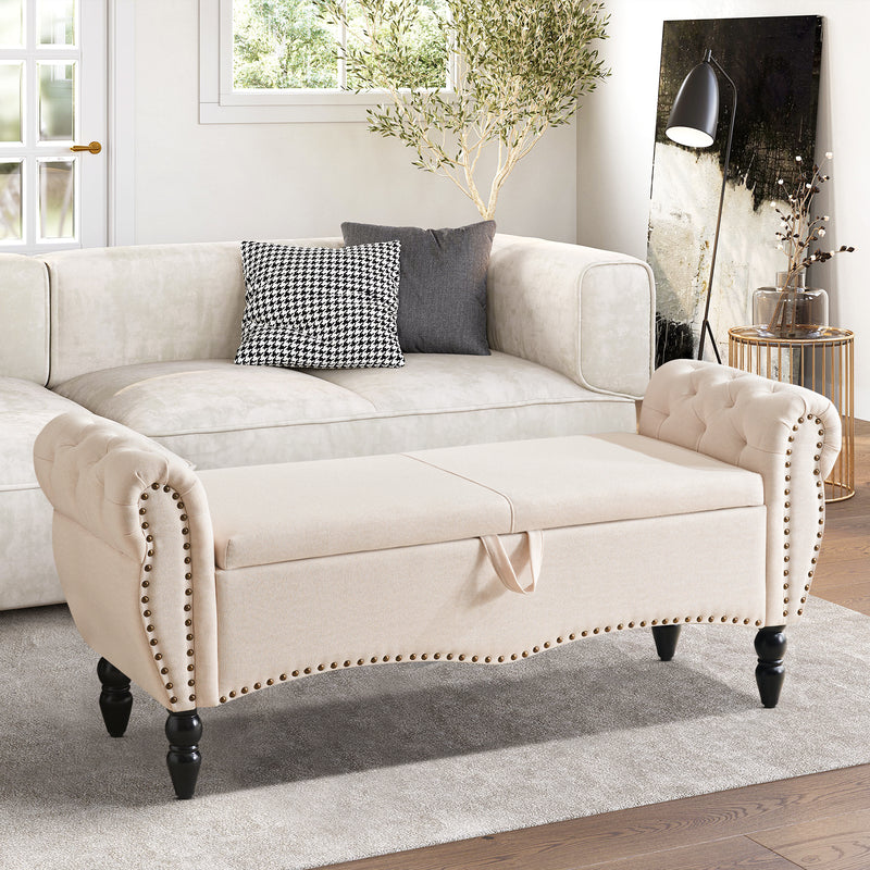 Zakhar Nailhead Tufted Storage Bedroom Bench