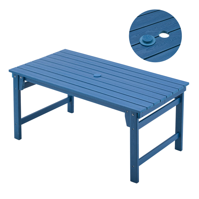 5-Piece Outdoor Dining Set, 67" HDPE Dining Table and Chairs for 4,Outdoor Furniture Set for Backyard