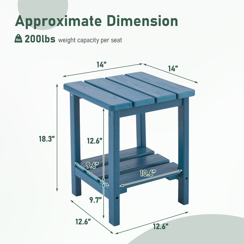 Furniliving 2-Layer Square Outdoor Side Table