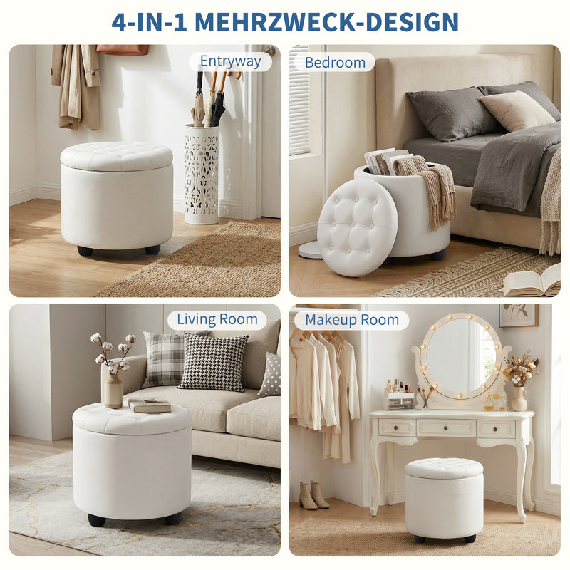 Avers Linen Upholstered Storage Ottoman