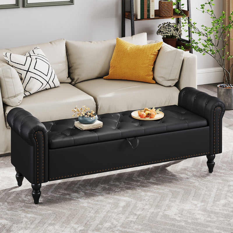 furniliving 63" Ottoman Bench With Storage