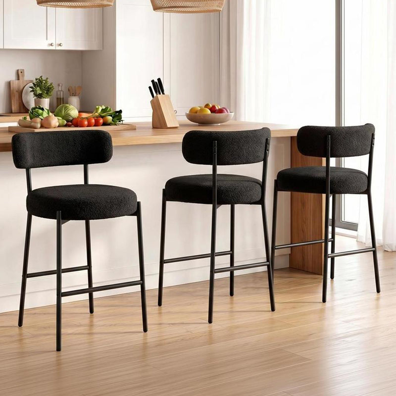 38’’ Upholstered Bar Chairs With Curved Backrest Set Of 2