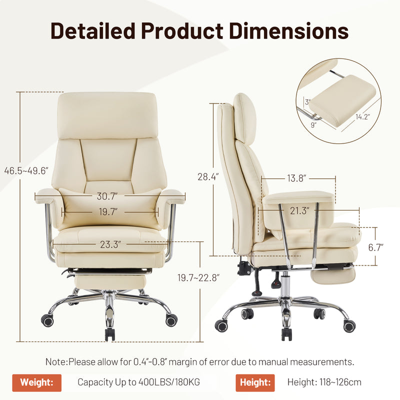 PU Leather High Back Executive Office Chair with Adjustable Lumbar Support