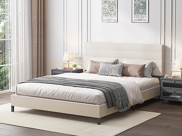 Furniliving Leonard Contemporary Modern Upholstered Platform Bed