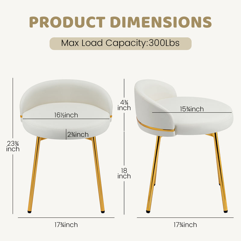 Cute Vanity Chair With Golden Legs