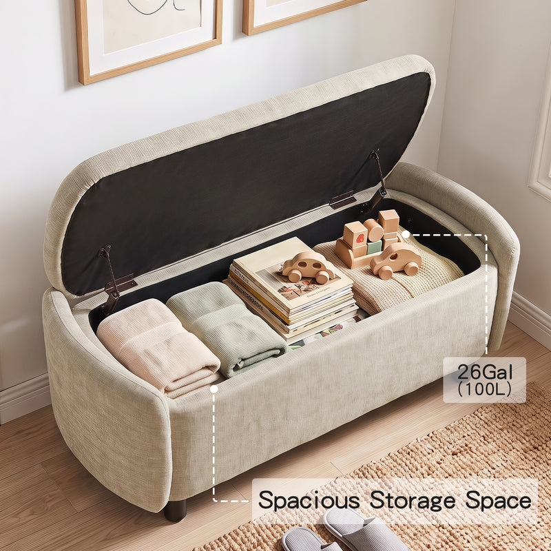 46.5‘’ Chenille Storage Bench