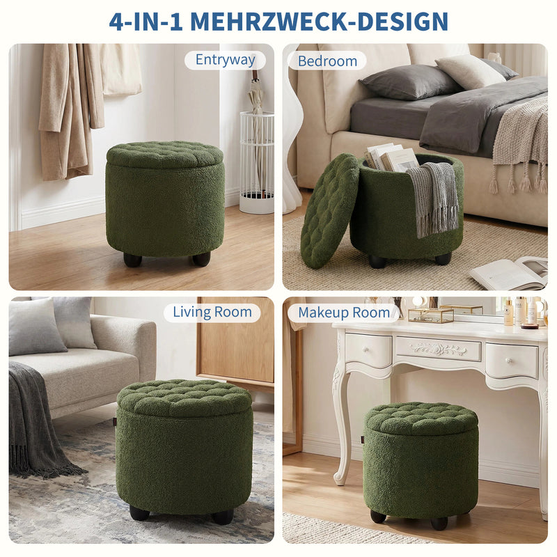 Avers Linen Upholstered Storage Ottoman