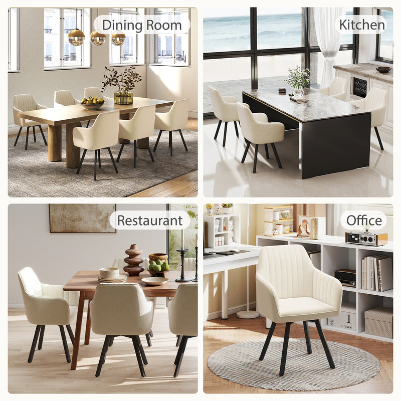 Furniliving 2-Pcs Mid Century Dining Chairs Upholstered Dining Room Chairs With Armrest