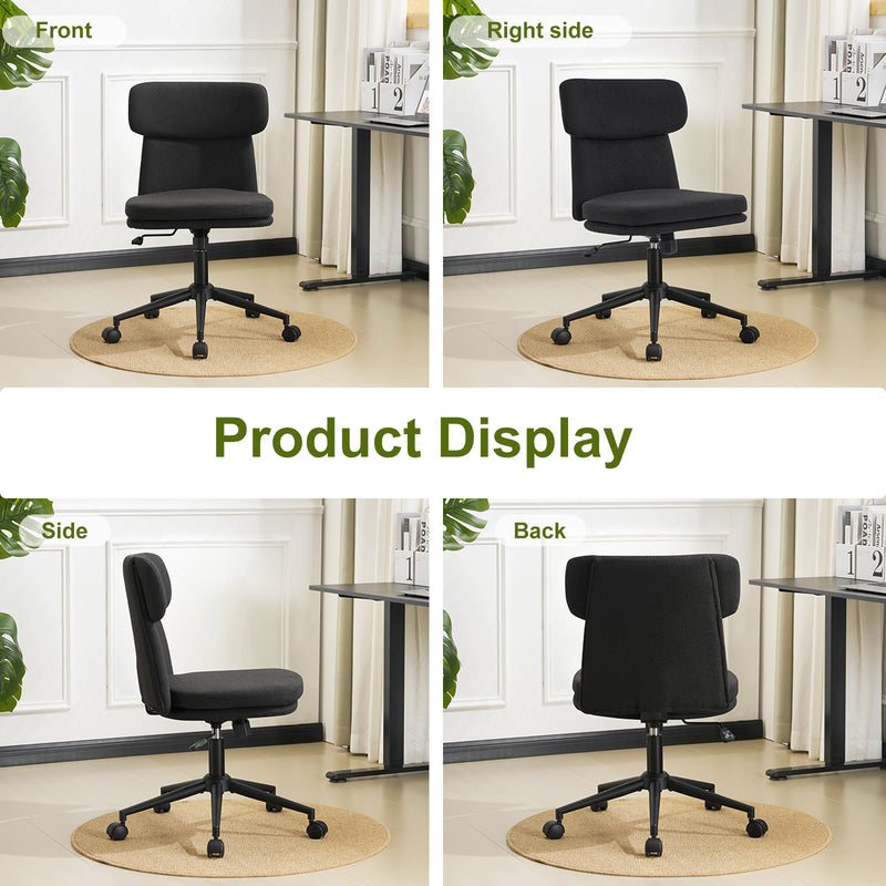 Armless Office Chair with Wheels