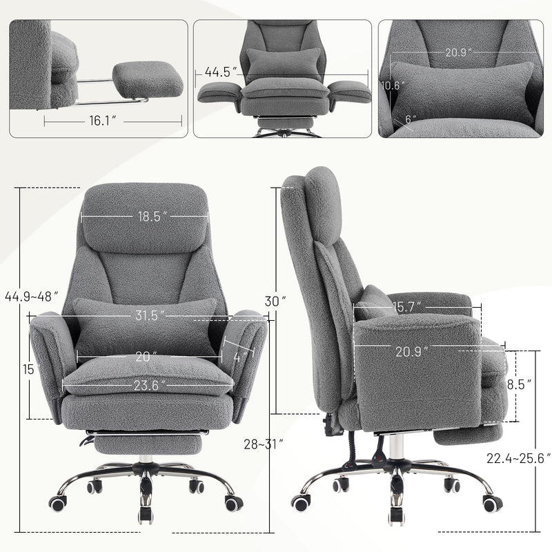 Big and Tall Office Chair Ergonomic Computer Desk Chair with Footrest