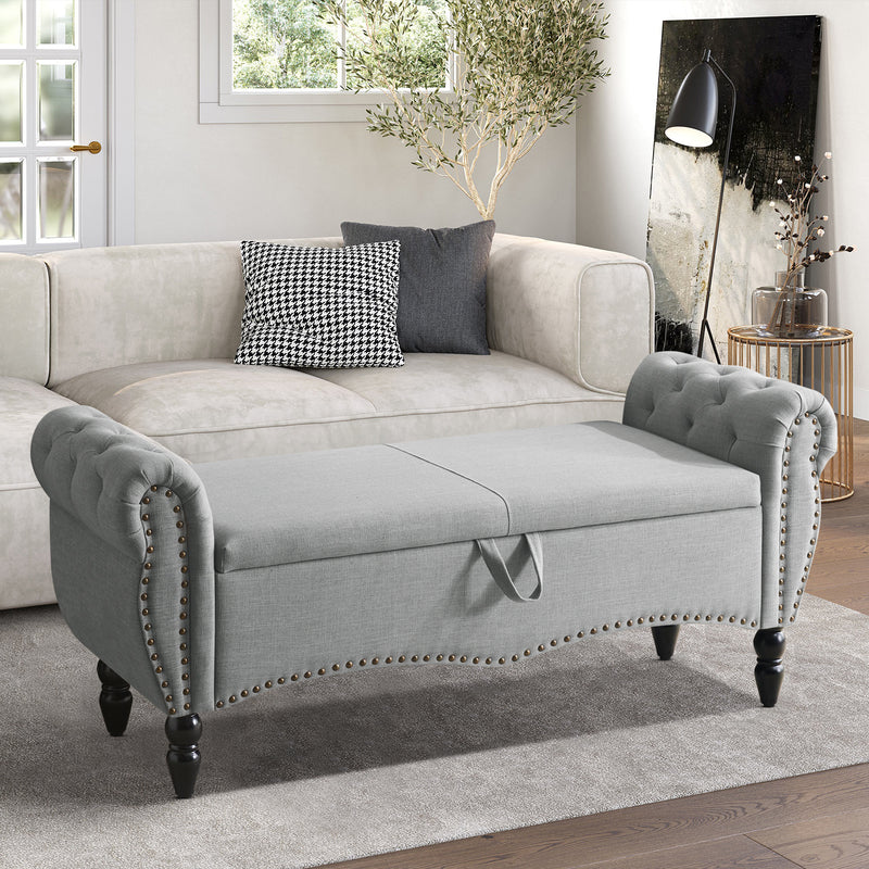 Zakhar Nailhead Tufted Storage Bedroom Bench