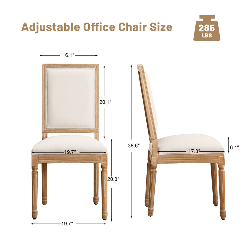 French Country Upholstered Dining Chairs Set of 2