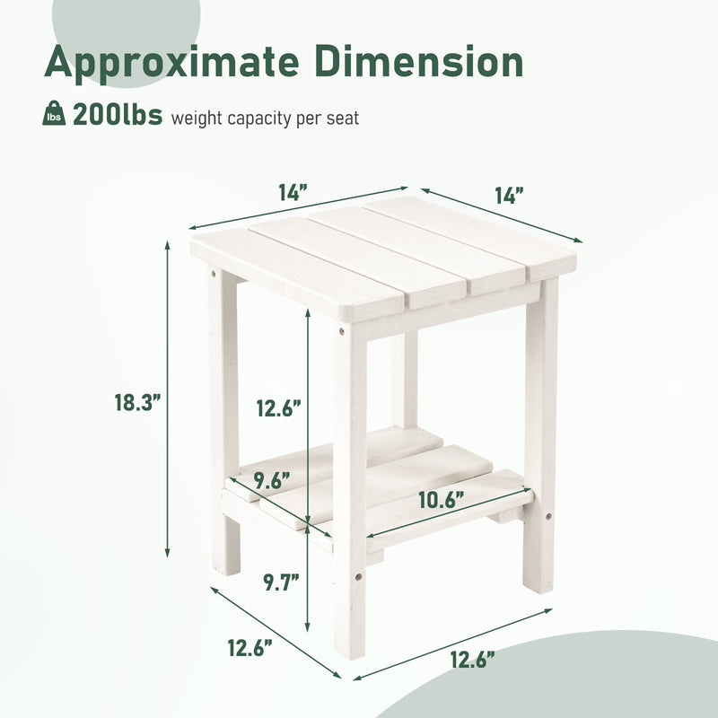 Furniliving 2-Layer Square Outdoor Side Table