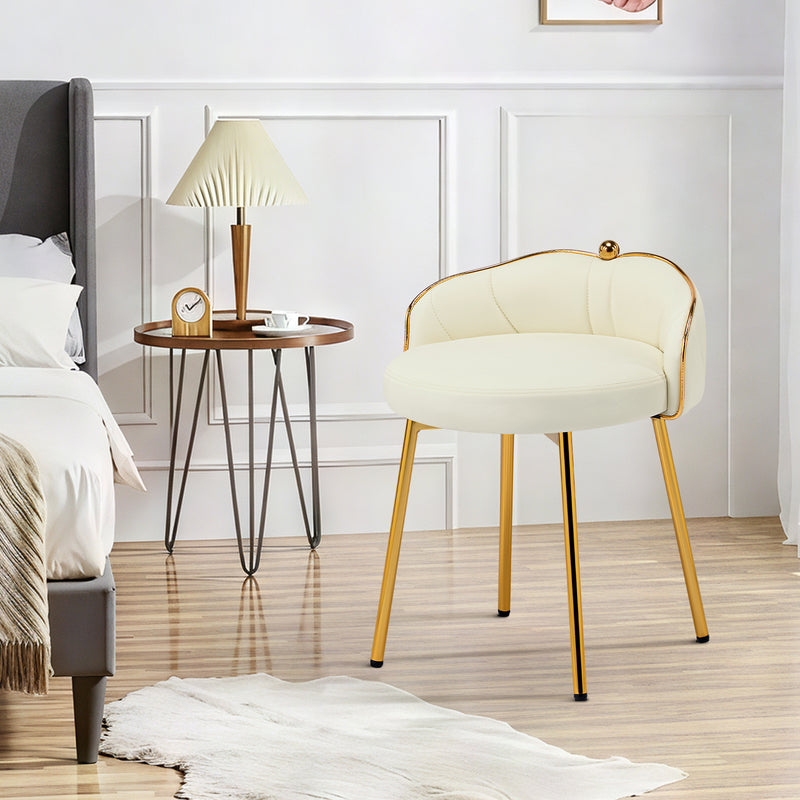 Furniliving Cute Vanity Chair With Golden Legs