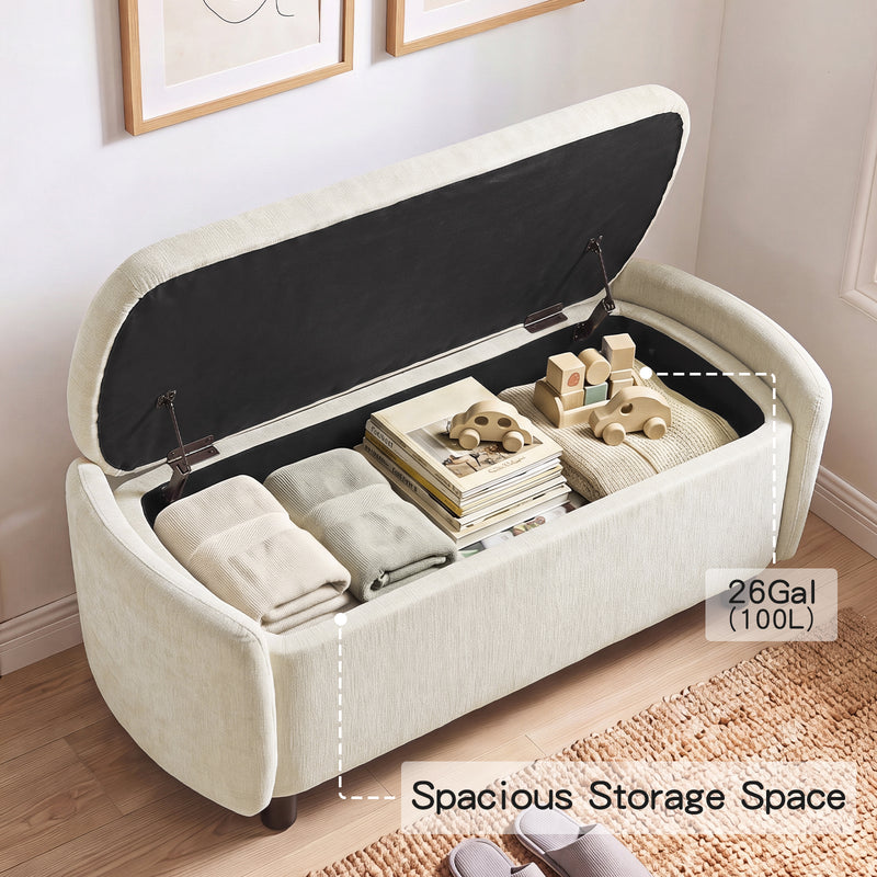 46.5‘’ Chenille Storage Bench