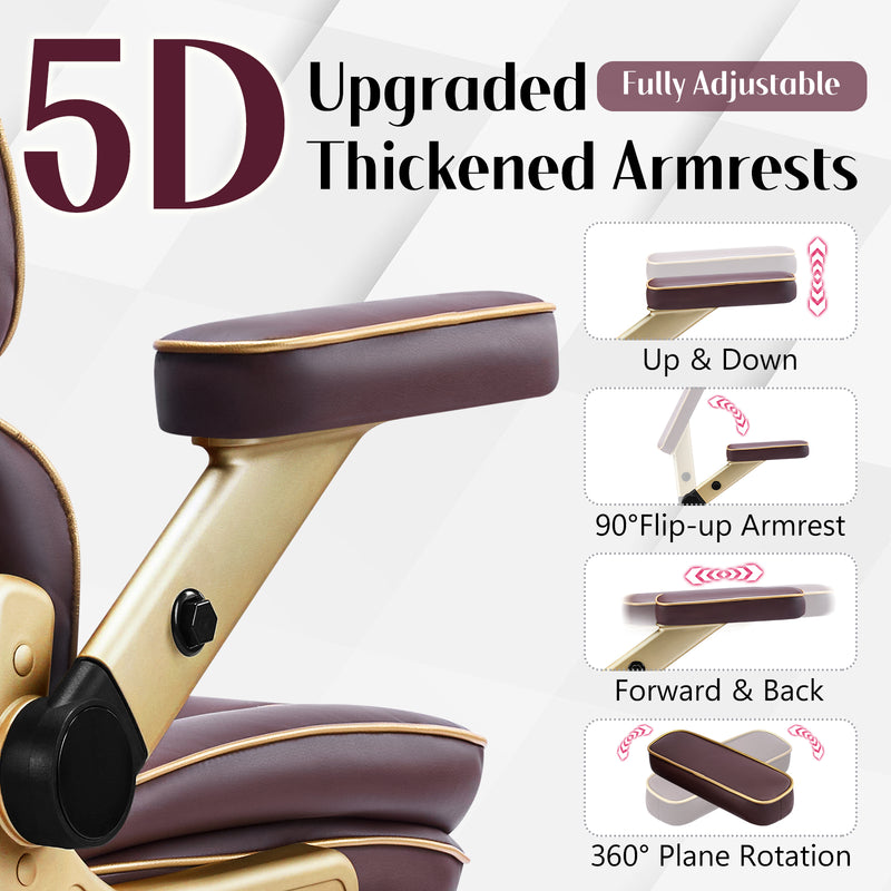 Heavy Duty Leather Ofifice Chair with 5D Armrests Comfortable Seat