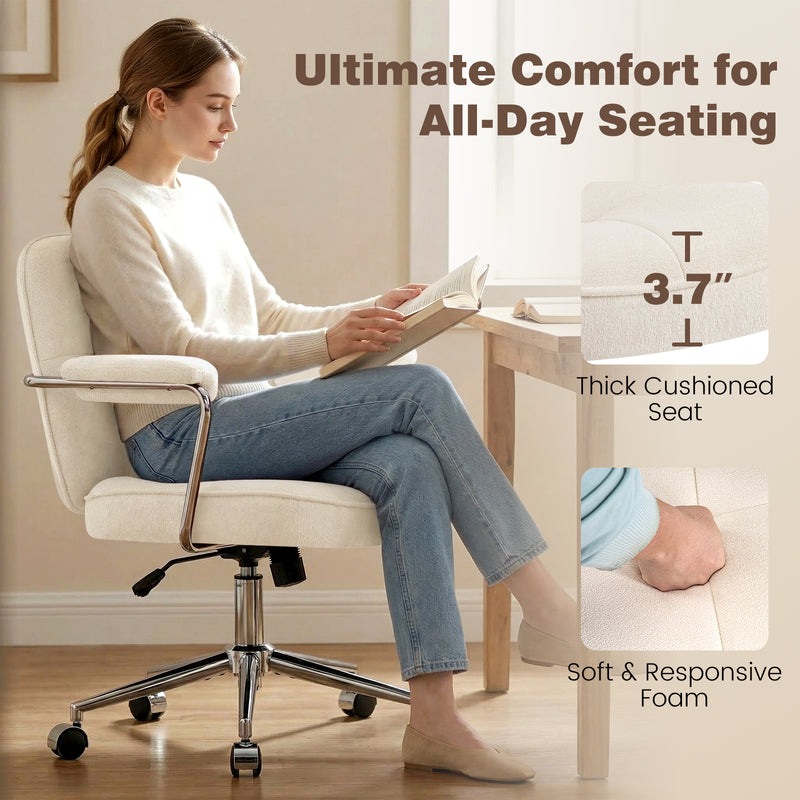 Adjustable Swivel Home Office Desk Chair With Wheels