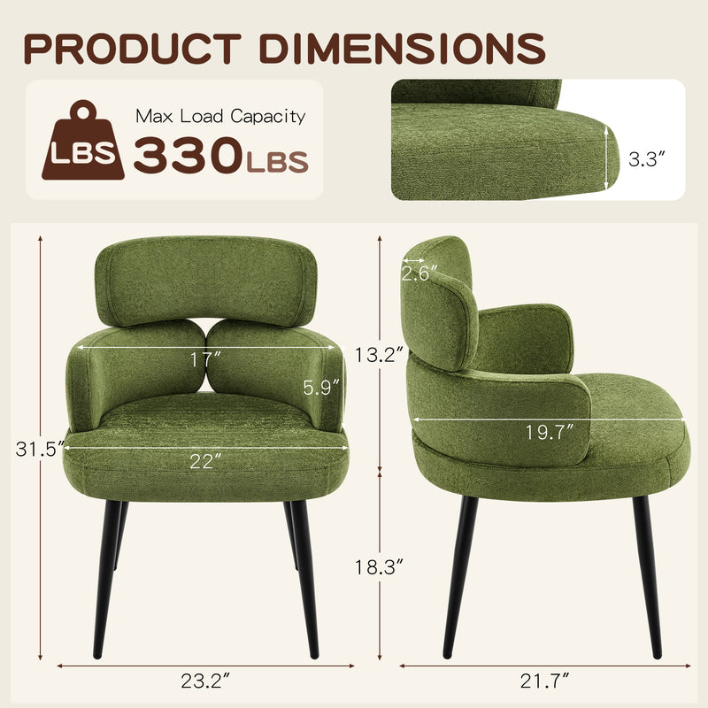 Modern Accent Dining Chair ,Upholstered Vanity Chair With Arms