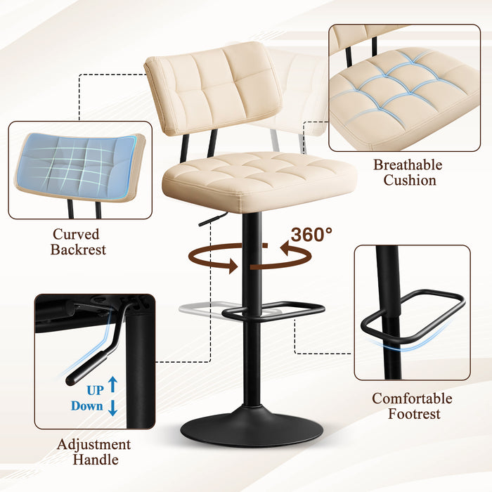 Swivel Bar Stools Set of 2 Independent backrest