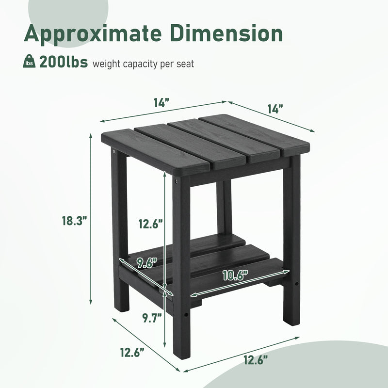 Furniliving 2-Layer Square Outdoor Side Table
