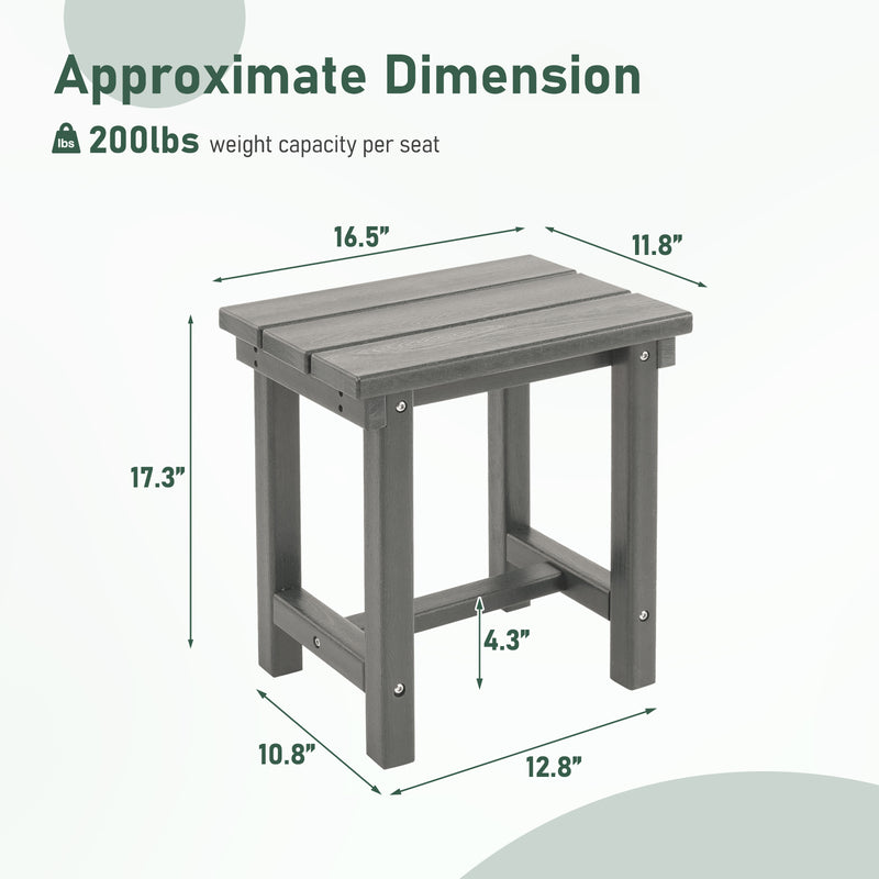 Furniliving  HDPE 16.5'' Square Outdoor Side Table