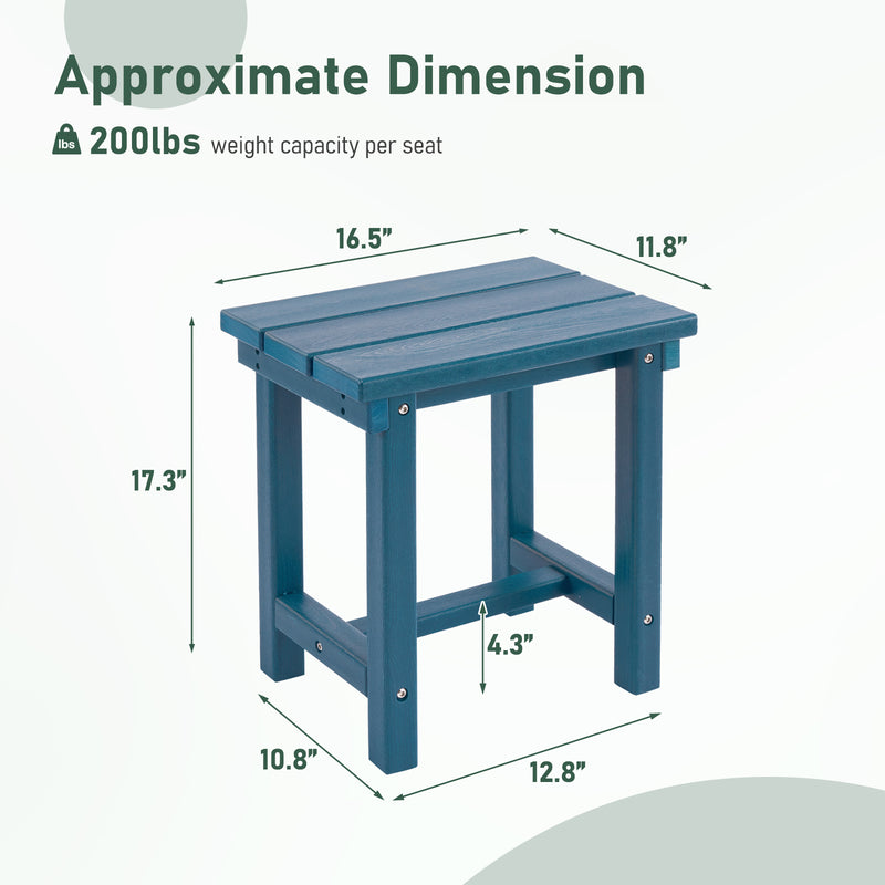 Furniliving  HDPE 16.5'' Square Outdoor Side Table