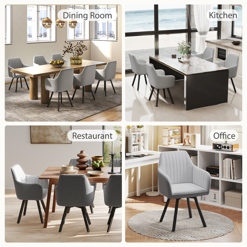 Furniliving 2-Pcs Mid Century Dining Chairs Upholstered Dining Room Chairs With Armrest