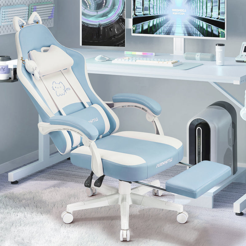 Comfy Girly Video Game Chair With Cat Ears