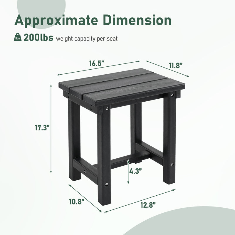 Furniliving  HDPE 16.5'' Square Outdoor Side Table
