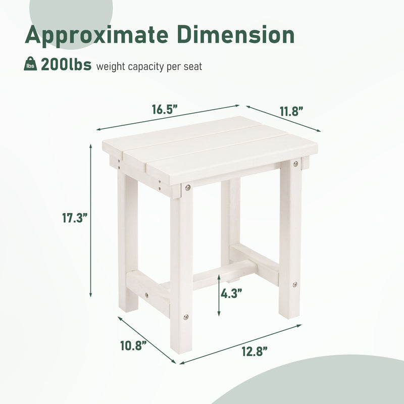 Furniliving  HDPE 16.5'' Square Outdoor Side Table