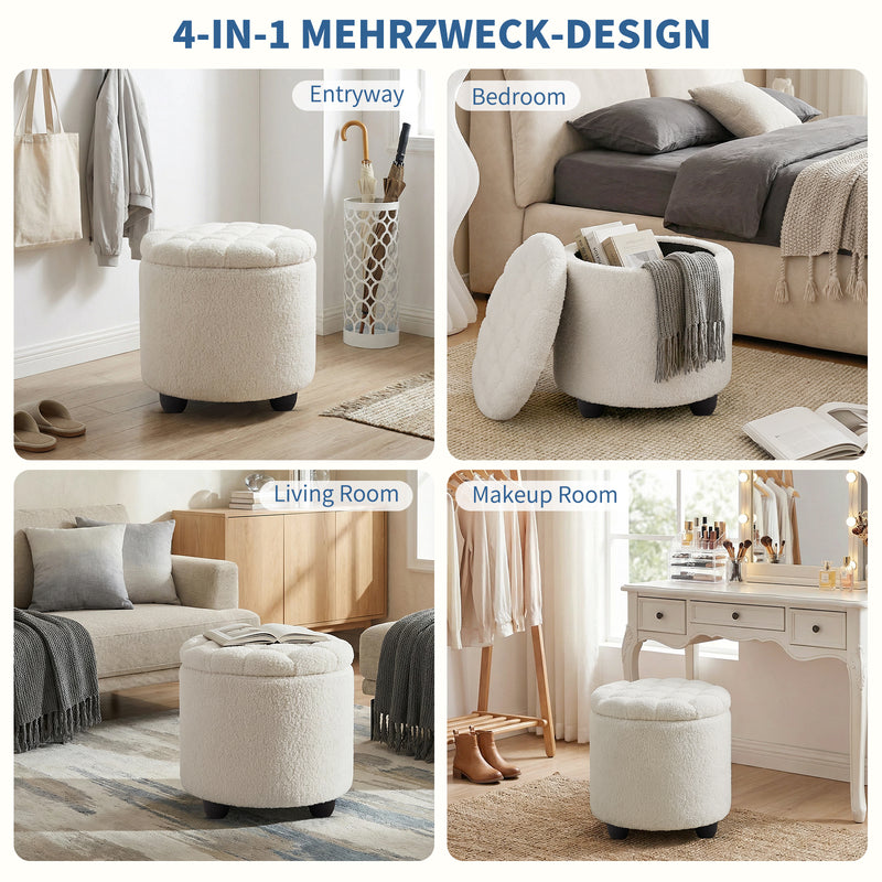 Avers Linen Upholstered Storage Ottoman