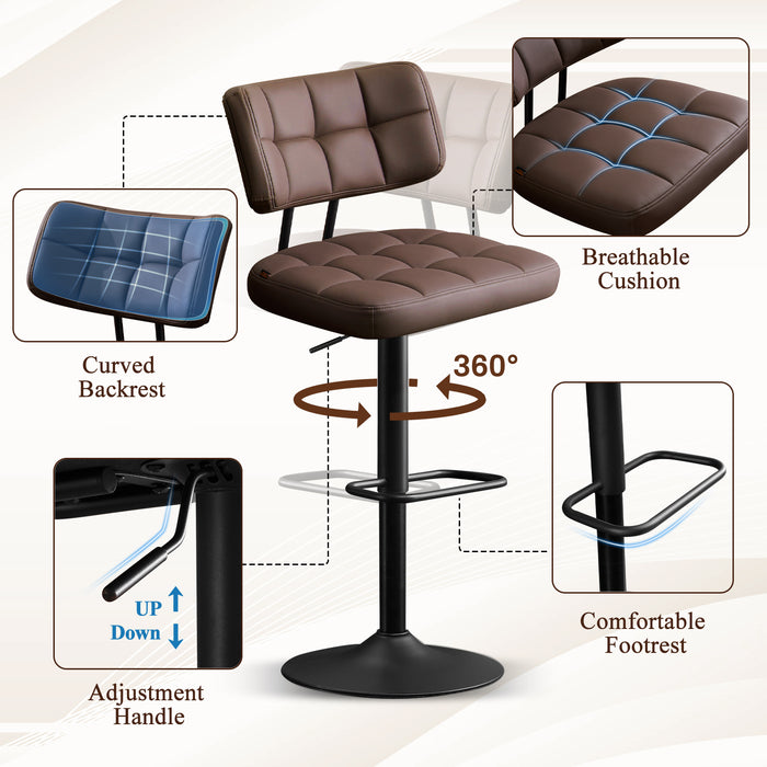 Swivel Bar Stools Set of 2 Independent backrest